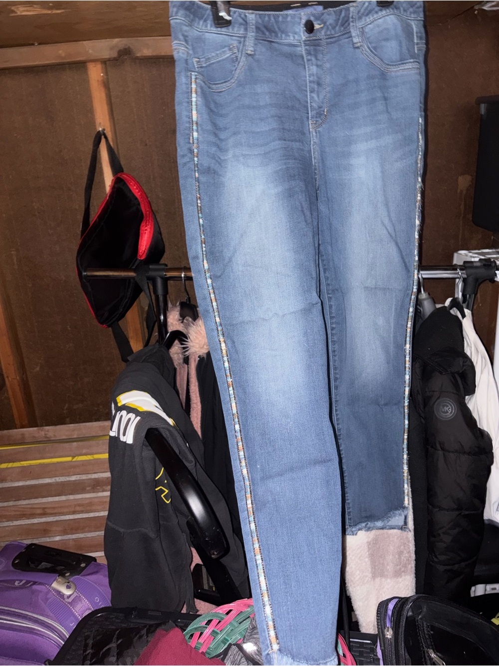 Size 14 Ab Democracy Jeans capris with sparkle stripes down the legs